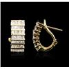 Image 2 : 10KT Yellow Gold 0.75ctw Diamond Earrings