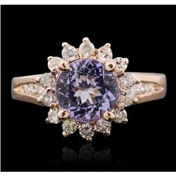 14KT Rose Gold 1.63ct Tanzanite and Diamond Ring