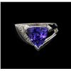 Image 1 : 3.05ct Tanzanite and Diamond Ring - 14KT White Gold