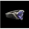 Image 2 : 3.05ct Tanzanite and Diamond Ring - 14KT White Gold