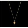 Image 2 : 14KT Yellow Gold 0.08ct Diamond Flower Pendant With Chain