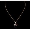 Image 2 : 14KT Rose Gold 1.46ctw Tourmaline and Diamond Pendant With Chain