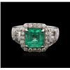 Image 1 : 18KT White Gold 2.42ct Emerald and Diamond Ring