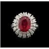 Image 1 : 4.88ct Ruby and Diamond Ring - 14KT White Gold