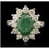 Image 1 : 14KT White Gold 2.96ct Emerald and Diamond Ring