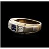 Image 2 : 14KT Two-Tone Gold 0.40ctw Sapphire and Diamond Ring