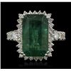 Image 1 : 14KT White Gold 11.58ct Emerald and Diamond Ring