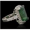 Image 2 : 14KT White Gold 11.58ct Emerald and Diamond Ring
