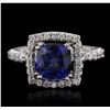Image 1 : 14KT White Gold 3.03ct Sapphire and Diamond Ring