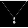 Image 1 : 1.11ctw Diamond Pendant With Chain - 14KT White Gold