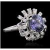 Image 2 : 14KT White Gold 3.36ct Tanzanite and Diamond Ring