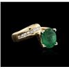 Image 2 : 18KT Yellow Gold 1.85ct Emerald and Diamond Ring