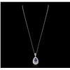 Image 2 : 14KT White Gold 3.11ct Tanzanite and Diamond Pendant with Chain