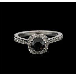 1.13ctw Black Diamond Ring - 14KT White Gold