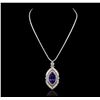 Image 1 : 18KT White Gold 33.29ct Tanzanite and Diamond Necklace