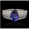 Image 1 : 14KT White Gold 2.19ct Tanzanite and Diamond Ring