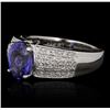 Image 3 : 14KT White Gold 2.19ct Tanzanite and Diamond Ring