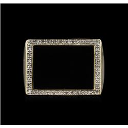 Onyx and Diamond Ring - 14KT Yellow Gold