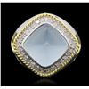 Image 1 : 14KT Two-Tone Gold 12.48ct Aquamarine and Diamond Ring GD719