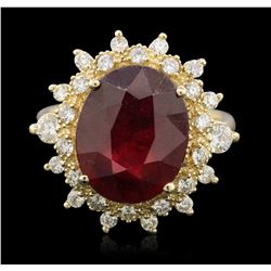 14KT Yellow Gold 7.92ct Ruby and Diamond Ring