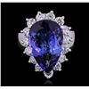Image 1 : 14KT White Gold GIA Certified 8.26ct Tanzanite and Diamond Ring