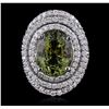 Image 1 : 14KT White Gold GIA Certified 11.61ct Alexandrite and Diamond Ring