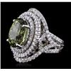 Image 2 : 14KT White Gold GIA Certified 11.61ct Alexandrite and Diamond Ring
