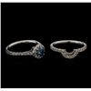 Image 2 : 1.05ctw Blue Diamond Wedding Ring Set - 14KT White Gold