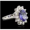 Image 2 : 14KT White Gold 3.13ct Tanzanite and Diamond Ring
