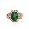 Image 1 : 14KT Rose Gold 3.08ct Emerald and Diamond Ring