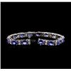 Image 3 : 14KT White Gold 19.50ctw Tanzanite and Diamond Bracelet