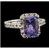Image 2 : 14KT White Gold 2.05ct Tanzanite and Diamond Ring