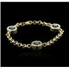 Image 1 : 14KT Yellow Gold 0.30ctw Diamond Evil Eye Bracelet