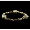 Image 2 : 14KT Yellow Gold 0.30ctw Diamond Evil Eye Bracelet