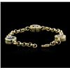 Image 3 : 14KT Yellow Gold 0.30ctw Diamond Evil Eye Bracelet