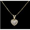 Image 2 : 14KT Yellow Gold 0.10ctw Diamond Heart Pendant With Chain