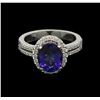 Image 1 : 2.81ct Tanzanite and Diamond Ring - 14KT White Gold