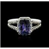 Image 1 : 14KT White Gold 2.08ct Tanzanite and Diamond Ring