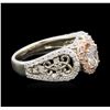 Image 2 : 14KT Two-Tone Gold 1.12ctw Diamond Ring