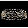 Image 2 : 5.75ctw Fancy Mix Diamond Bracelet - 14KT Two-Tone Gold