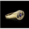 Image 2 : 18KT Yellow Gold 1.77ctw Sapphire and Diamond Ring