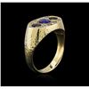 Image 3 : 18KT Yellow Gold 1.77ctw Sapphire and Diamond Ring