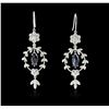 Image 1 : 18KT White Gold 8.84ctw Tanzanite and Diamond Earrings
