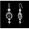 Image 2 : 18KT White Gold 8.84ctw Tanzanite and Diamond Earrings