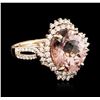 Image 2 : 18KT Rose Gold 4.20ct Tourmaline and Diamond Ring