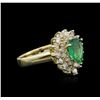 Image 2 : 14KT Yellow Gold 2.29ct Emerald and Diamond Ring