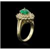 Image 3 : 14KT Yellow Gold 2.29ct Emerald and Diamond Ring