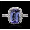 Image 1 : 14KT White Gold 2.82ct Tanzanite and Diamond Ring
