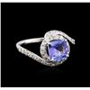 Image 2 : 14KT White Gold 1.41ct Tanzanite and Diamond Ring