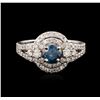 Image 1 : 14KT White Gold 1.29ctw Fancy Blue Diamond Ring